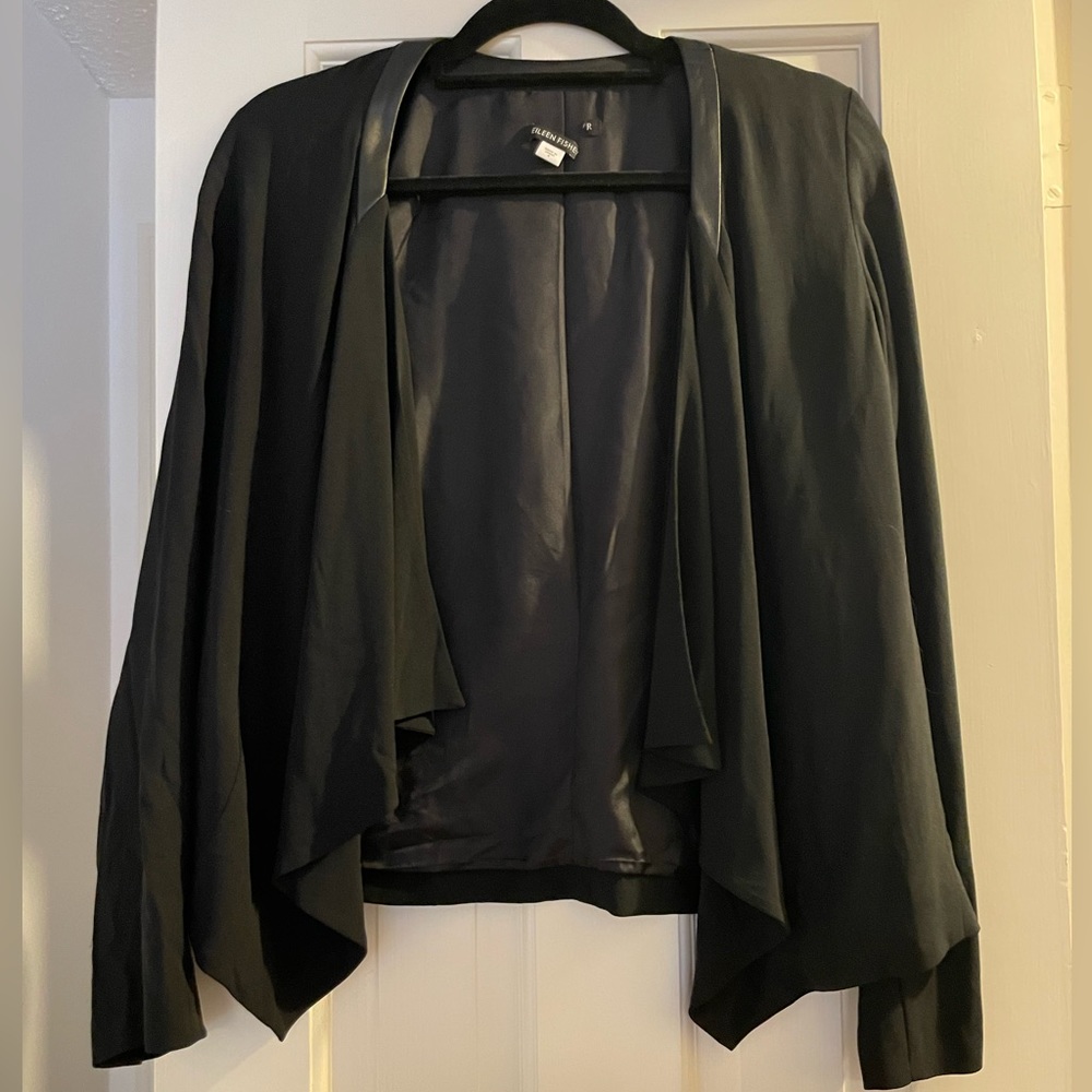 Eileen Fisher Jacket with Leather Trim